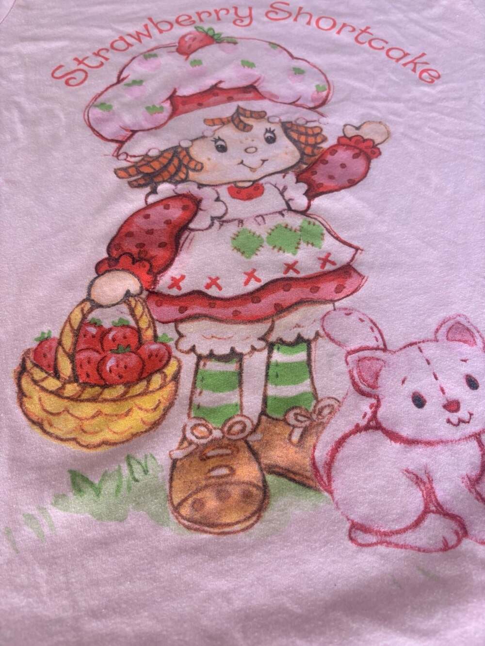 Strawberry Shortcake T-Shirt Size XL Pink Cotton Blend Graphic Tee